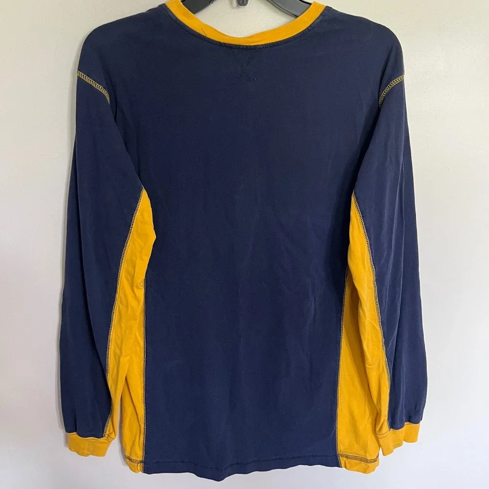 Reebok St Louis Blues NHL Long‎ Sleeve T-Shirt Boys XL  Navy Blue Yellow Hockey